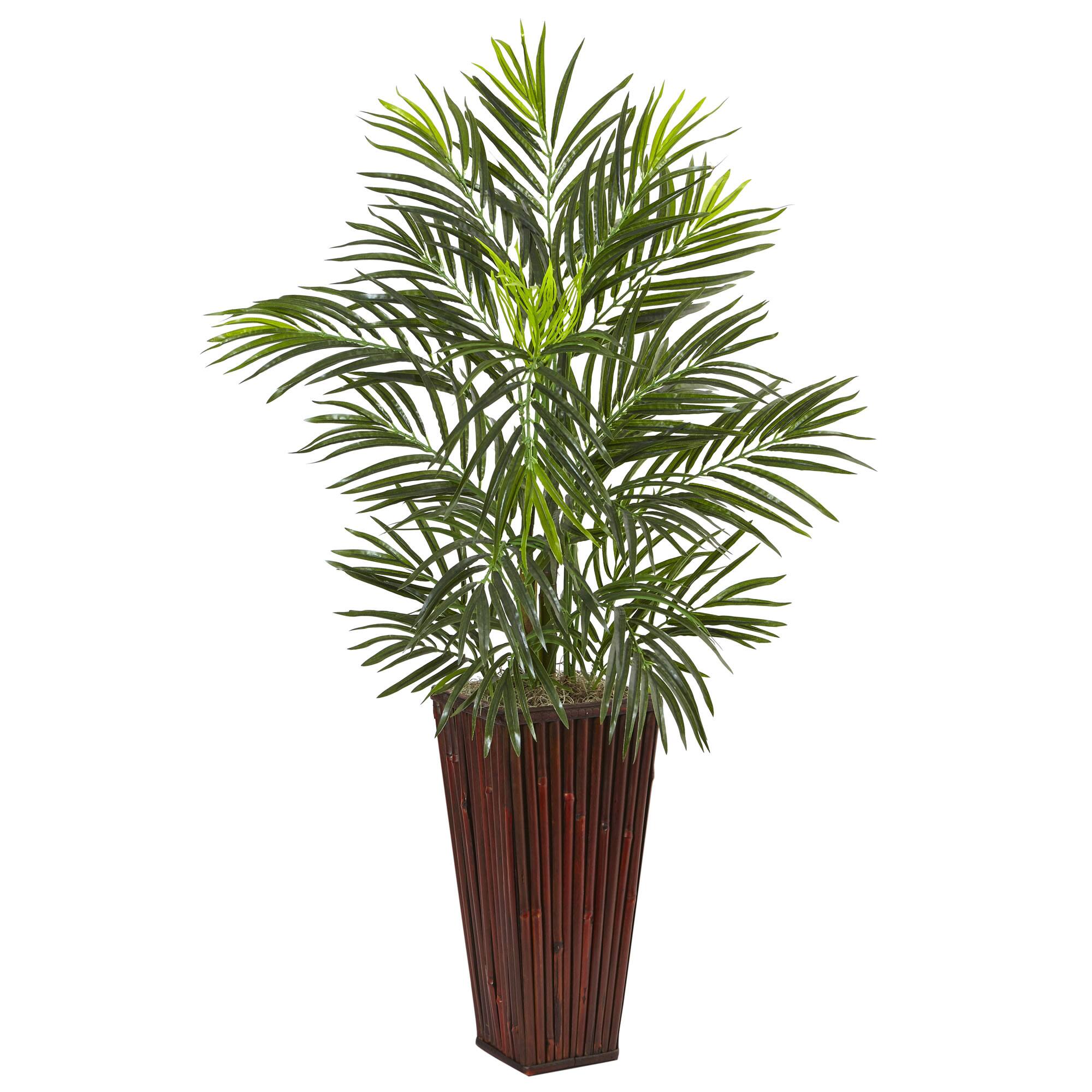 3.5ft. Potted Areca Palm in Bamboo Planter
